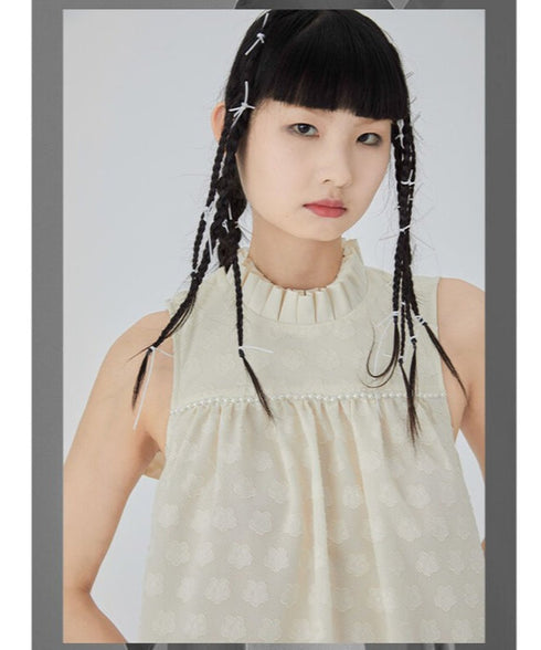 Dot Jacquard Asymmetric Dress